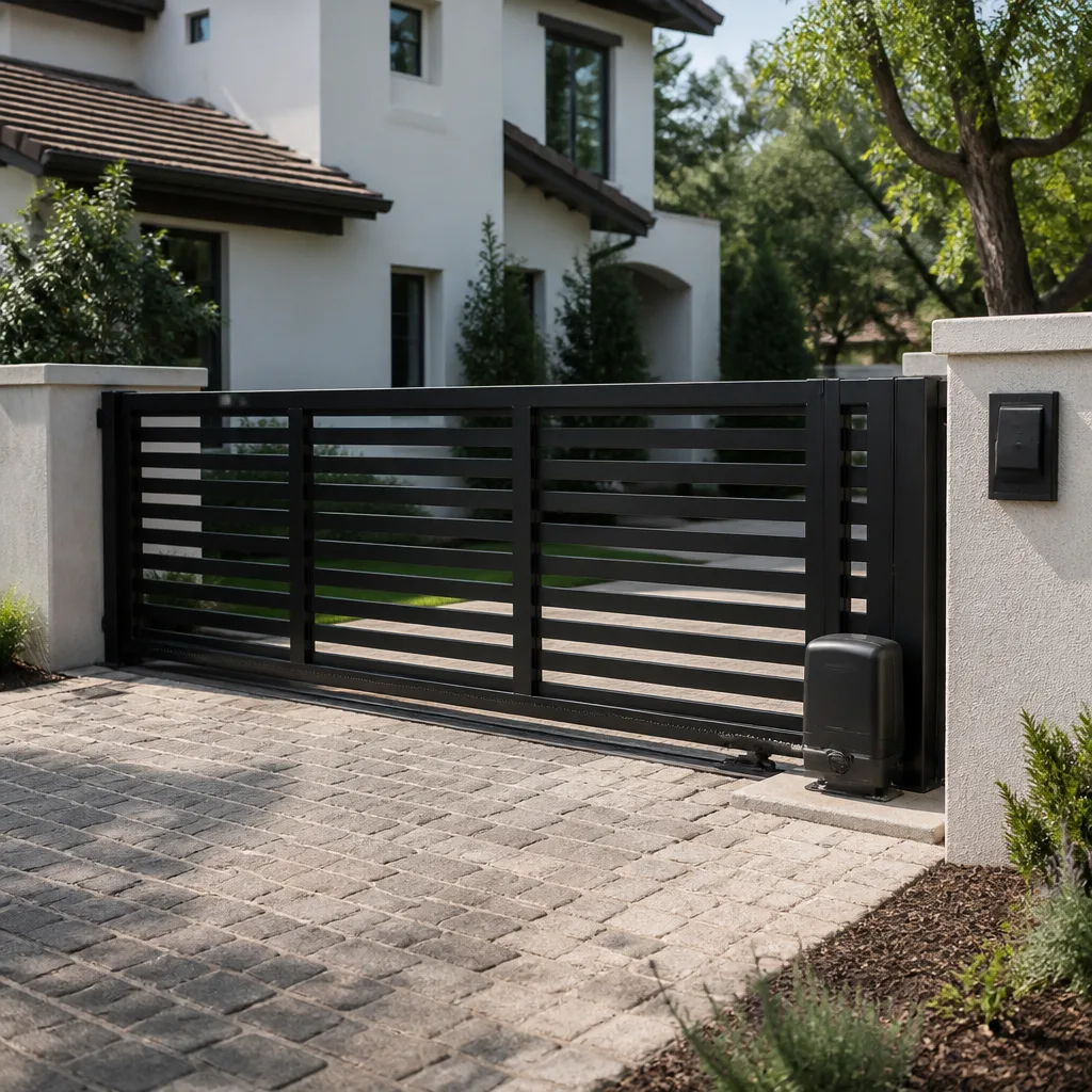 Sliding driveway gates